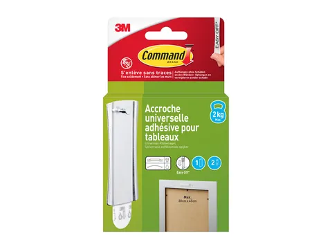 Haak Command metaal tbv oa schilderijlijsten incl bevestigingsstrip