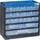 magazijnkast HxBxD 285x300x135mm 17laden behuizing zwart/blauw