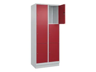 lockerkast,HxBxD 1950x800x500mm,2x3vakken,vak B 400mm,cil.-slot,sokkel - 1