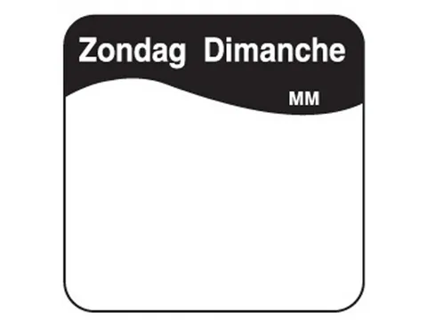 Daymark Label Dagetiket Oplosbaar Zondag 25mm 500 Stuks Rol