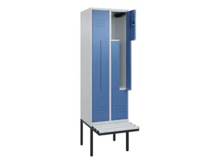 Z-garderobekast,HxBxD 2120x600x815mm,2vak,vak B 300mm,cil.-slot - 2
