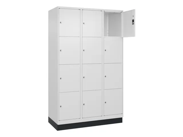 lockerkast,HxBxD 1950x1200x500mm,3x4vakken,vak B 400mm,cil.-slot