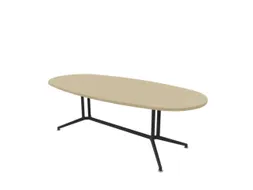 vergadertafel,HxBxD 740x2400x1100mm,ovaal,V-vormonderstel donkergrijs