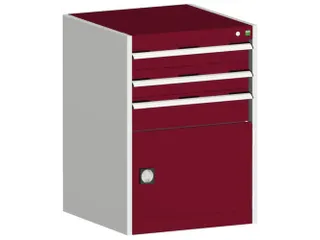 ladekast HxBxD 900x650x525mm 3laden RAL7035 front RAL3004 - 1