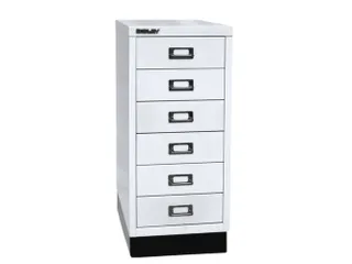 kantoor-ladekast HxBxD 670x279x380mm 6 laden romp verkeerswit staal - 1