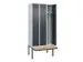 locker met bank,voor scheiding van kleding,HxBxD 2120x900x815mm,3vak