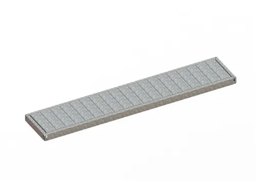 legbord van plaatstaal,v. breedvakstelling,BxD 2000x400mm,vakl. 500kg