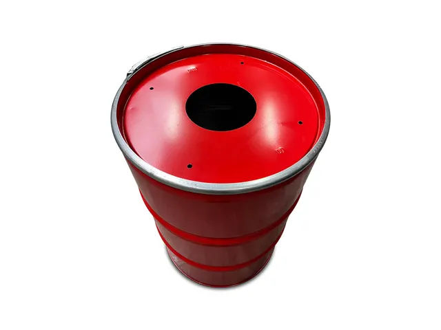 The Binbin Plastic met inwerpopening 200 Liter Rood