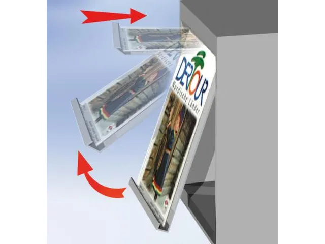 présentoir,HxlxP 1910x970x420mm,20xcompartiments à brochures,p. DIN