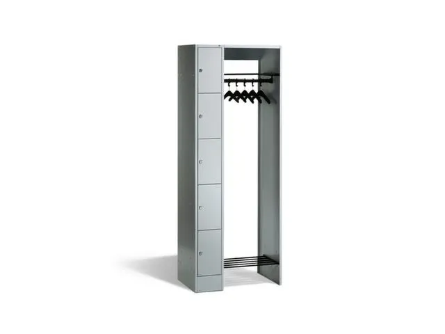 locker met kapstok,HxBxD 1950x740x480mm,romp RAL7016,front RAL7016
