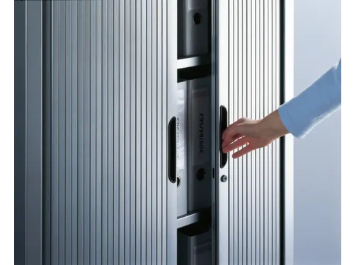 jaloeziedeurkast,HxBxD 1230x800x420mm,2xStalen bodem,rolluik RAL7021