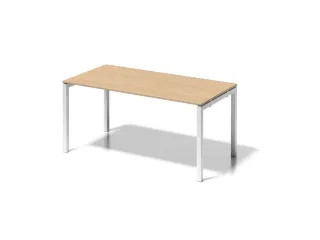 bureau HxBxD 740x1600x800mm blad esdoorn 4-voeten verkeerswit - 1