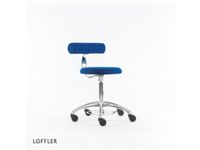 kruk zitting en rug stof blauw HxBxD 500-640x400x400mm wielen