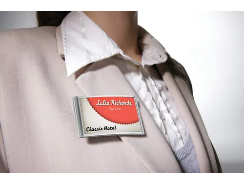 Badge Durable 8542 classic met magneet 34x74mm zilvergrijs