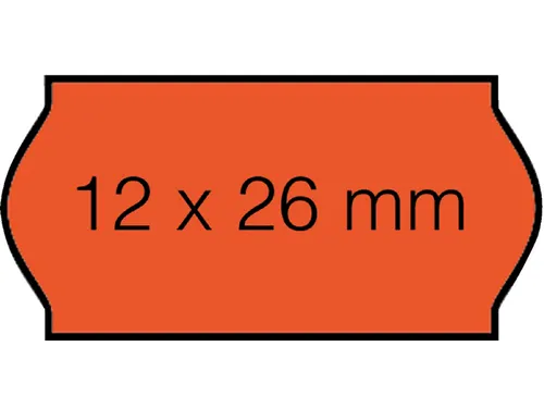 Prijsetiket 12x26mm Open-Data C6 permanent fluor rood 1500 stuks