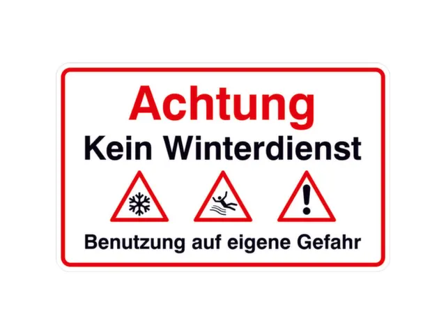 aanwijzingsbord,Let op! Geen winterdienst! Gebruik op eigen risico,PVC