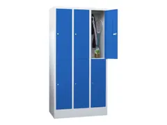 lockerkast HxBxD 1850x900x500mm 3x2 vakken RAL7035 front RAL5010