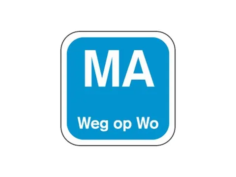 Label MA weg op WO Blauw Afwasbaar doos 1.000st
