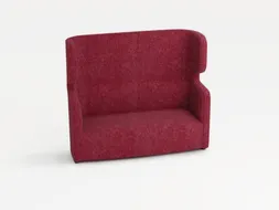 sofa,2-zits,geluidabsorberend,stof rood,HxBxD 1330x1570x760mm
