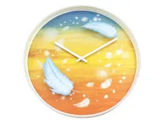 Wandklok Nextime dia 30cm multicolour kunststof Feathers