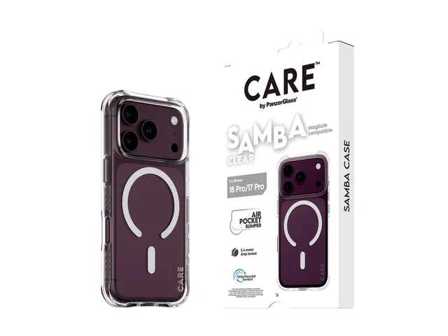PanzerGlass CARE by Samba Case Transparent w. White MagSafe iPho
