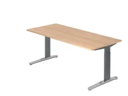 In hoogte verstelbaar bureau,HxBxD 680-850x1800x800mm,blad eiken