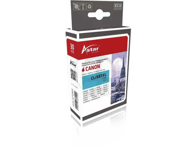 AS70713 Astar Canon CLI581XL TS inkt cyaan HC rebuilt 199pag Chip 10ml