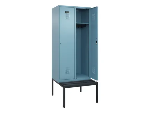 locker met bank,HxBxD 2120x800x815mm,2vak,vak B 400mm,cilinderslot