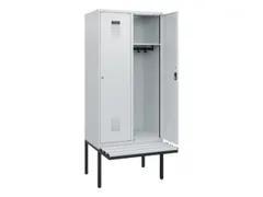 locker met bank,HxBxD 1950x800x815mm,2vak,vak B 400mm,cilinderslot