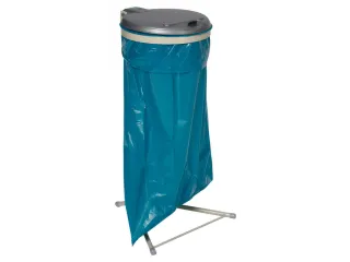 Afvalverzamelaar 120 Liter Enkelvoudig Staander Deksel Zilver - 1