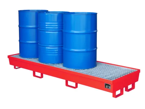 Opvangbak 4x 200l Opvangvol. 233l Rood 285x2400x800mm Rooster