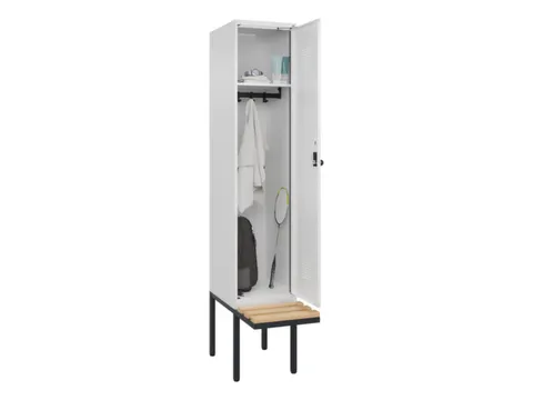 locker met bank,HxBxD 2120x400x815mm,1vak,vak B 400mm,draaigrendel