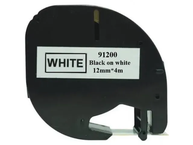 Neutral Labeltape Dymo S0721510 papier 12mmx4m Zwart op Wit