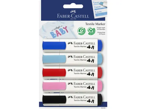 Textielmarkers Faber-Castell 5 stuks "BABY"