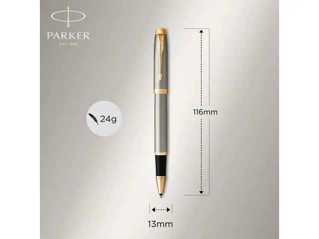 Balpen en Rollerpen Parker IM brushed metal GT medium 2 stuks