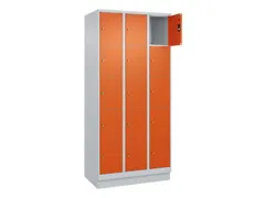 lockerkast,HxBxD 1950x900x500mm,3x5vakken,vak B 300mm,cil.-slot,sokkel