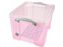 Really Useful Boxes Opbergdoos 35 Liter Roze Transparant
