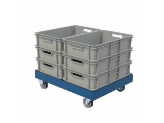 dolly,draagverm. 300kg,laadvl. LxB 814x612mm,platform doorbroken - 4