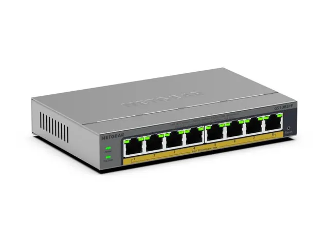 NETGEAR GS108EPP, Unmanaged, Gigabit Ethernet (10/100/1000), Full dupl