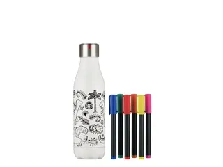 Thermosfles Les Artistes Paris 500ml DIY creatieve set Dino incl 6 mar - 1