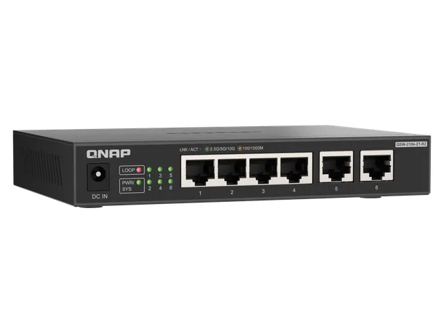 Unmanaged, 2x 10GbE RJ45, 4x 2.5GbE RJ45, 4K MAC, 26 x 160 x110 mm