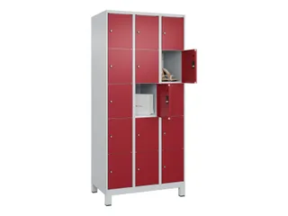 lockerkast,HxBxD 1950x900x500mm,3x5vakken,vak B 300mm,cil.-slot,voeten - 1