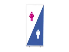 Roll-Banner 85x200 Complete set met print Toilet man/vrouw