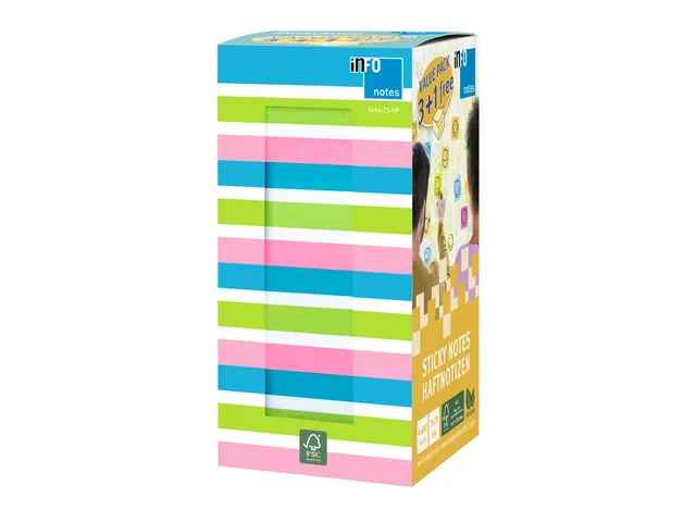 75X75Mm 400 Feuilles Pack Économique 100X Bleu Brillant 50X Blanc 100