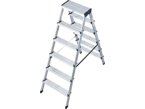 Lichte Universele Trapladder Tweezijdig L 1.41m H 1 08m 2x6treden