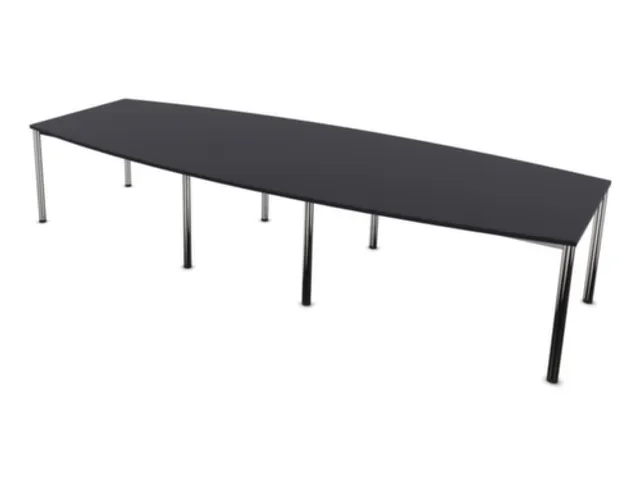 vergadertafel,HxBxD 740x3600x1400mm,vatvormig,CC-zwart