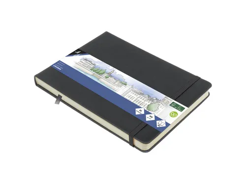 Schetsboek Kangaro A5 landscape cold grey PU HC 80 vel 140gr roomwit m