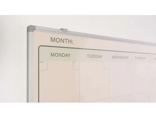 Maandplanner Elegance Engels softline profiel 8mm 90x120cm aluframe