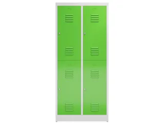 Dubbeldekse garderobekast 1800x800x500mm 2x2vak 400mm RAL7035 RAL6018 - 2