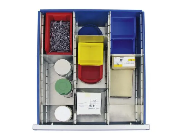 lade-indelingsset,9vakken,v. front H 200mm,staal verzinkt